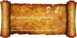 Draskovits Levente névjegykártya