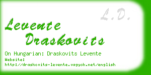 levente draskovits business card